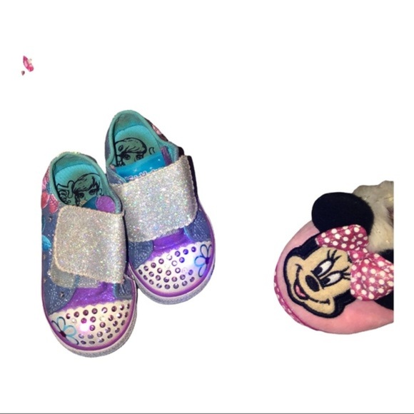6pairs Toddler shoes-Skechers twinkle toes Minnie Mouse clogs, swim shoes sz 5/6 - Picture 16 of 16